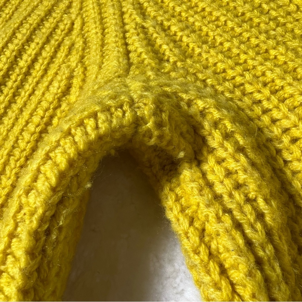 J. Crew Mustard Yellow Pom-Pom Cable Knit Sweater - Picture 12 of 14